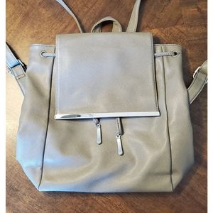 JustFab William Backpack Grey Faux Leather